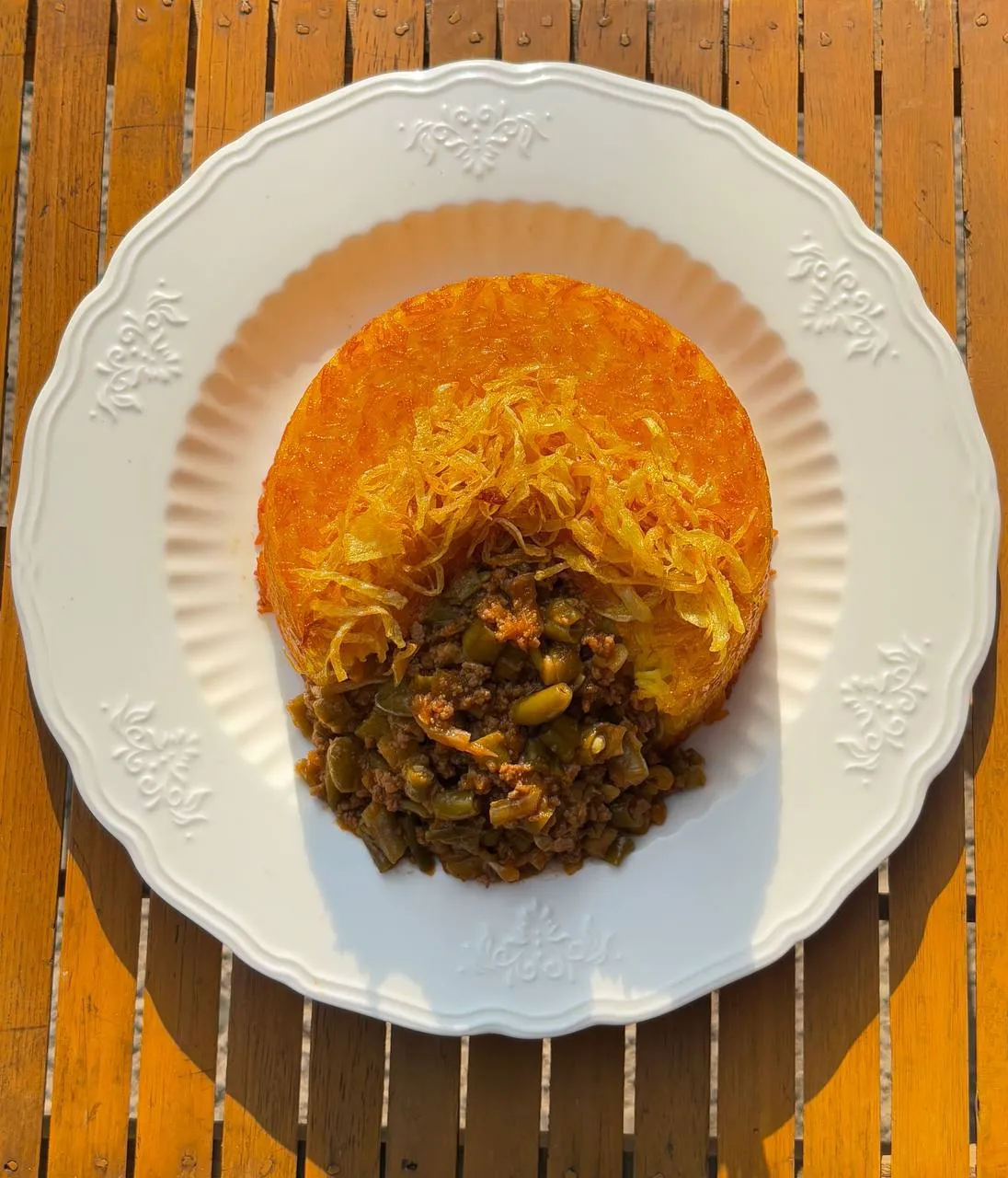 ته چین لوبیا پلو